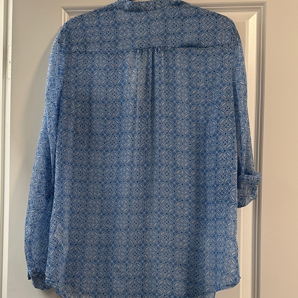 Kut From The Kloth Blue Patterned Button Down Shi… - image 5